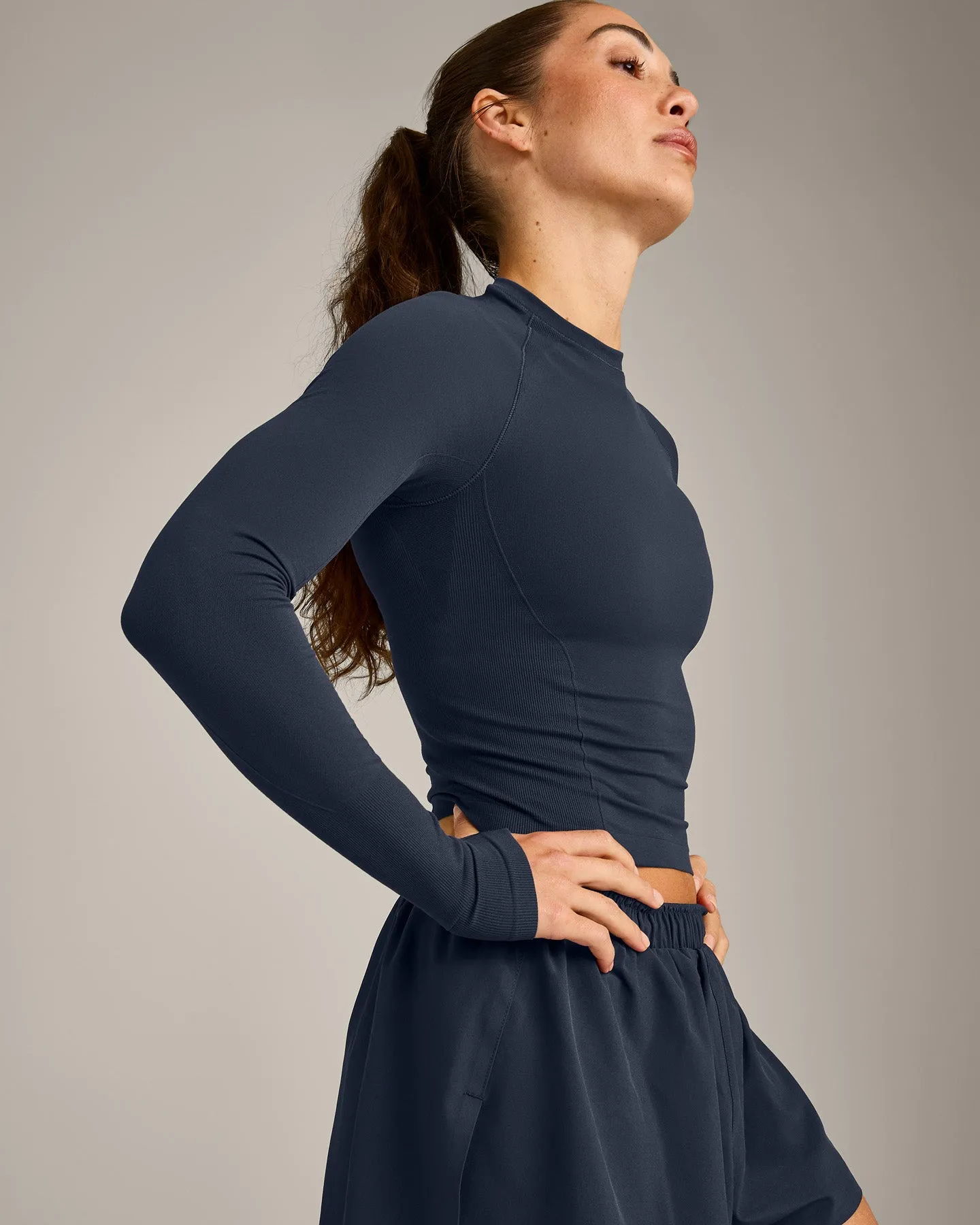 Oner Seamless Fitted Long Sleeve Top | Light True Blue sold by Oner Active product image thumbnail 4