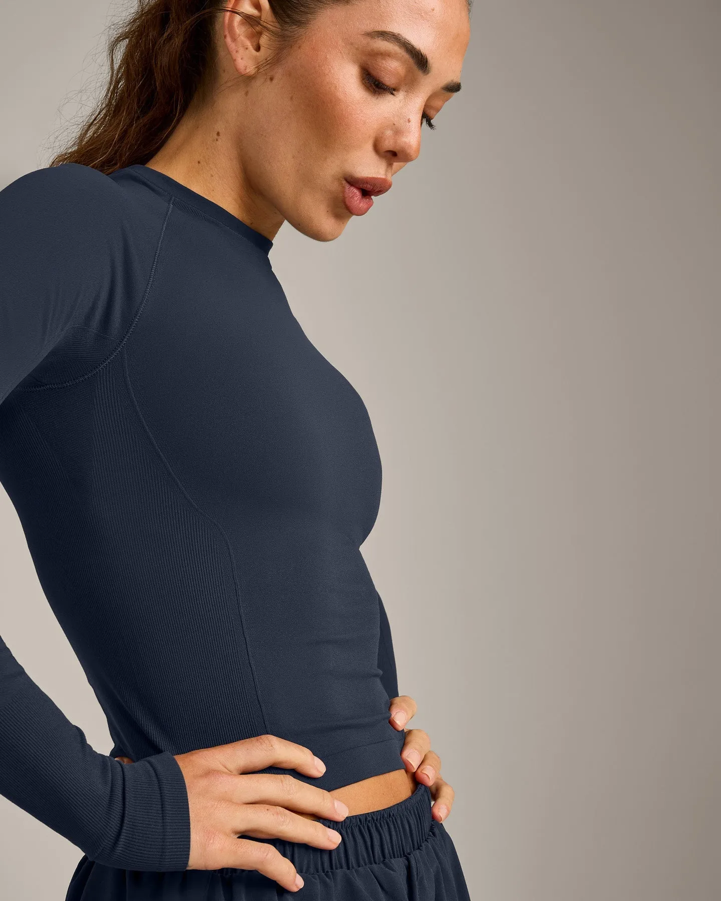Oner Seamless Fitted Long Sleeve Top | Light True Blue sold by Oner Active product image thumbnail 2