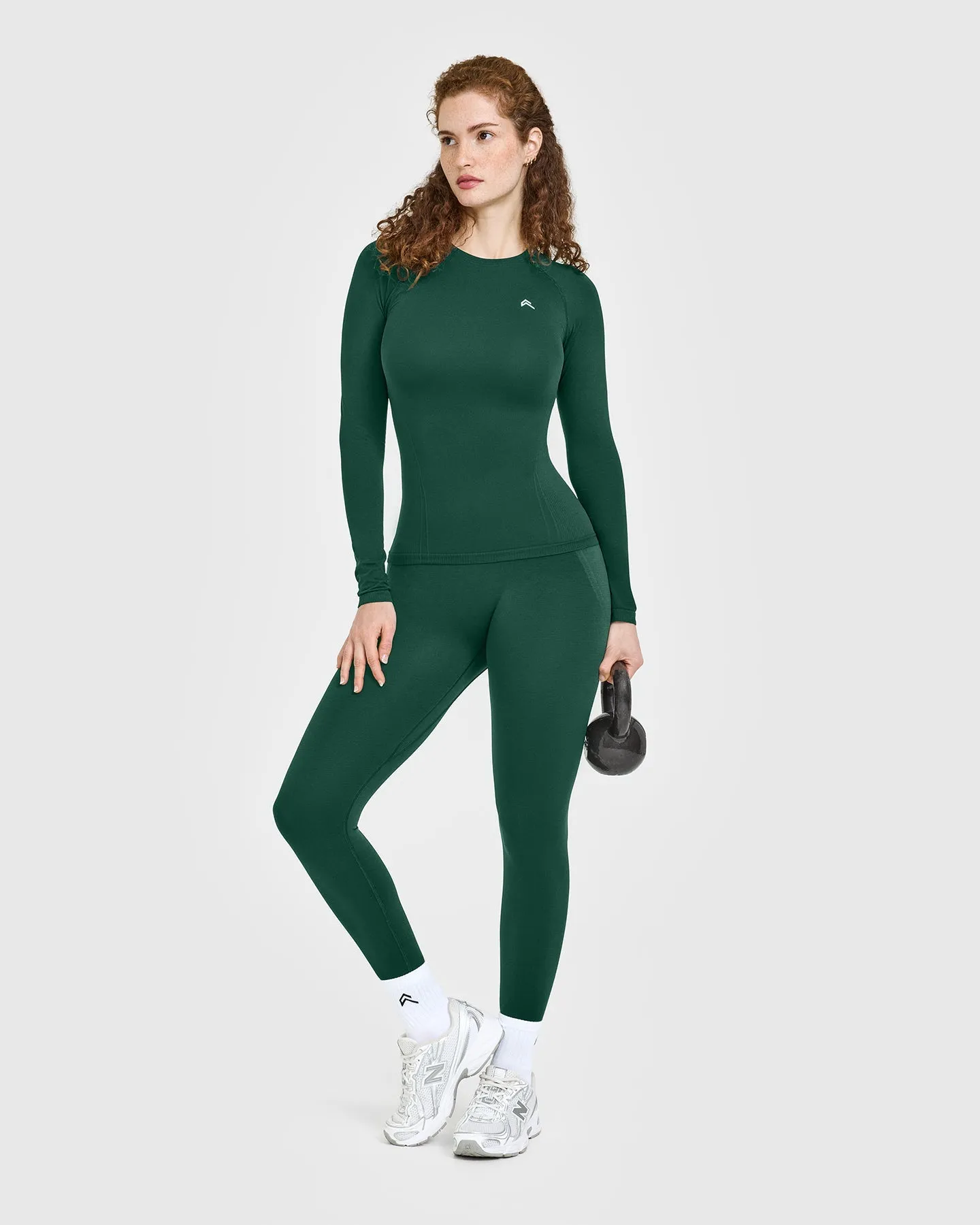 Go To Seamless Fitted Long Sleeve Top | Racing Green sold by Oner Active product image thumbnail 3