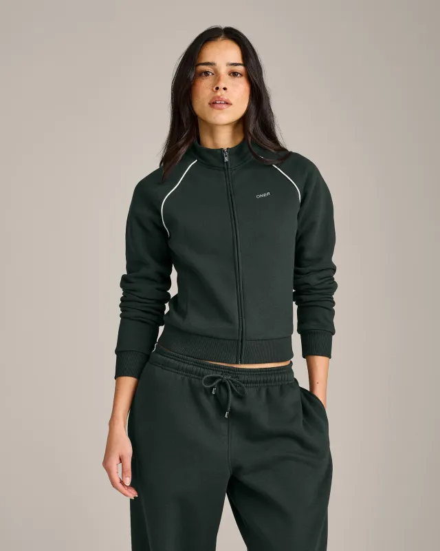 Jersey Tracksuit Zip Up Jacket | Emerald Noir made by Oner Active