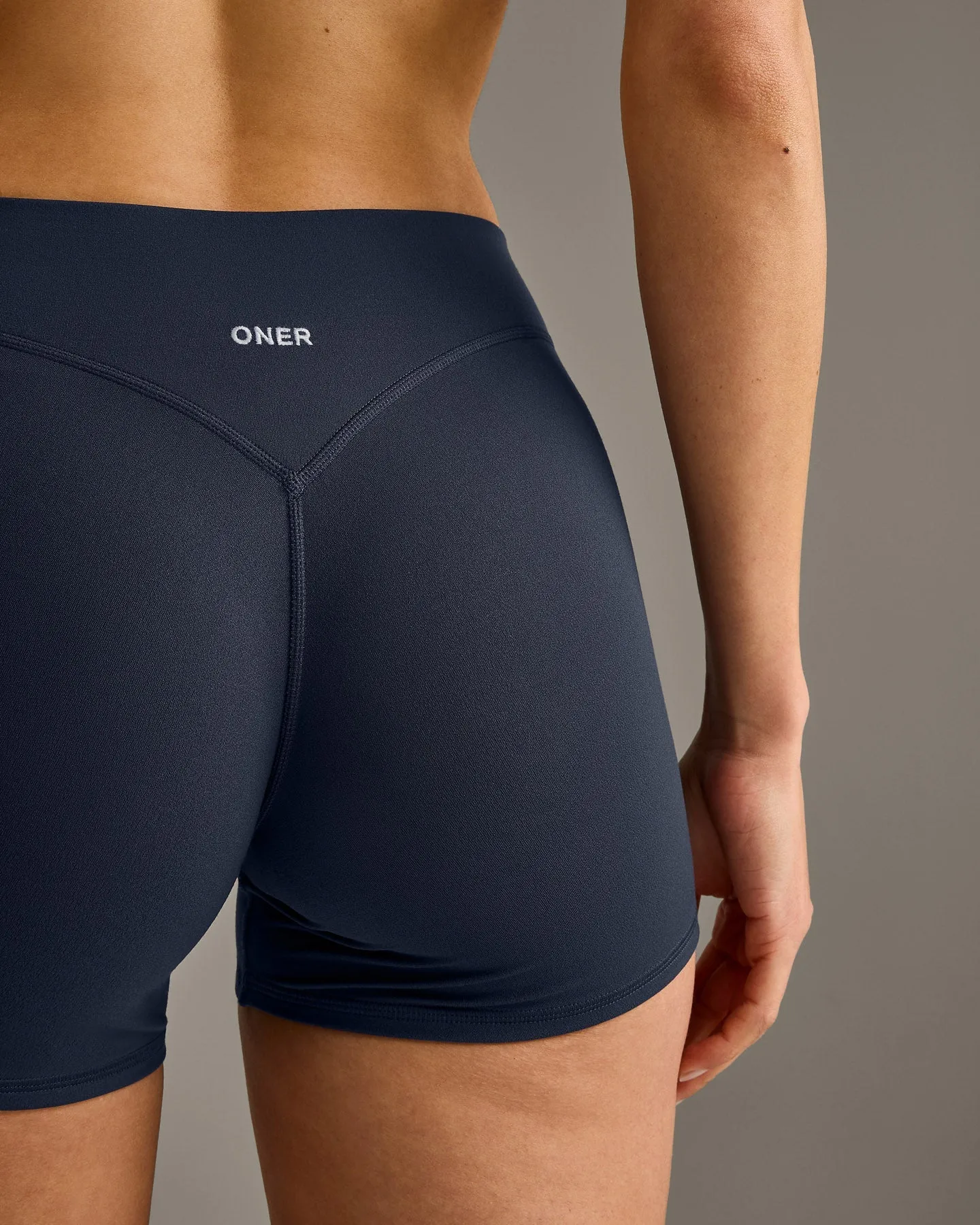 SoftMotion™ Mid Rise Shorts 4" with Grey Logo | True Blue sold by Oner Active product image thumbnail 4