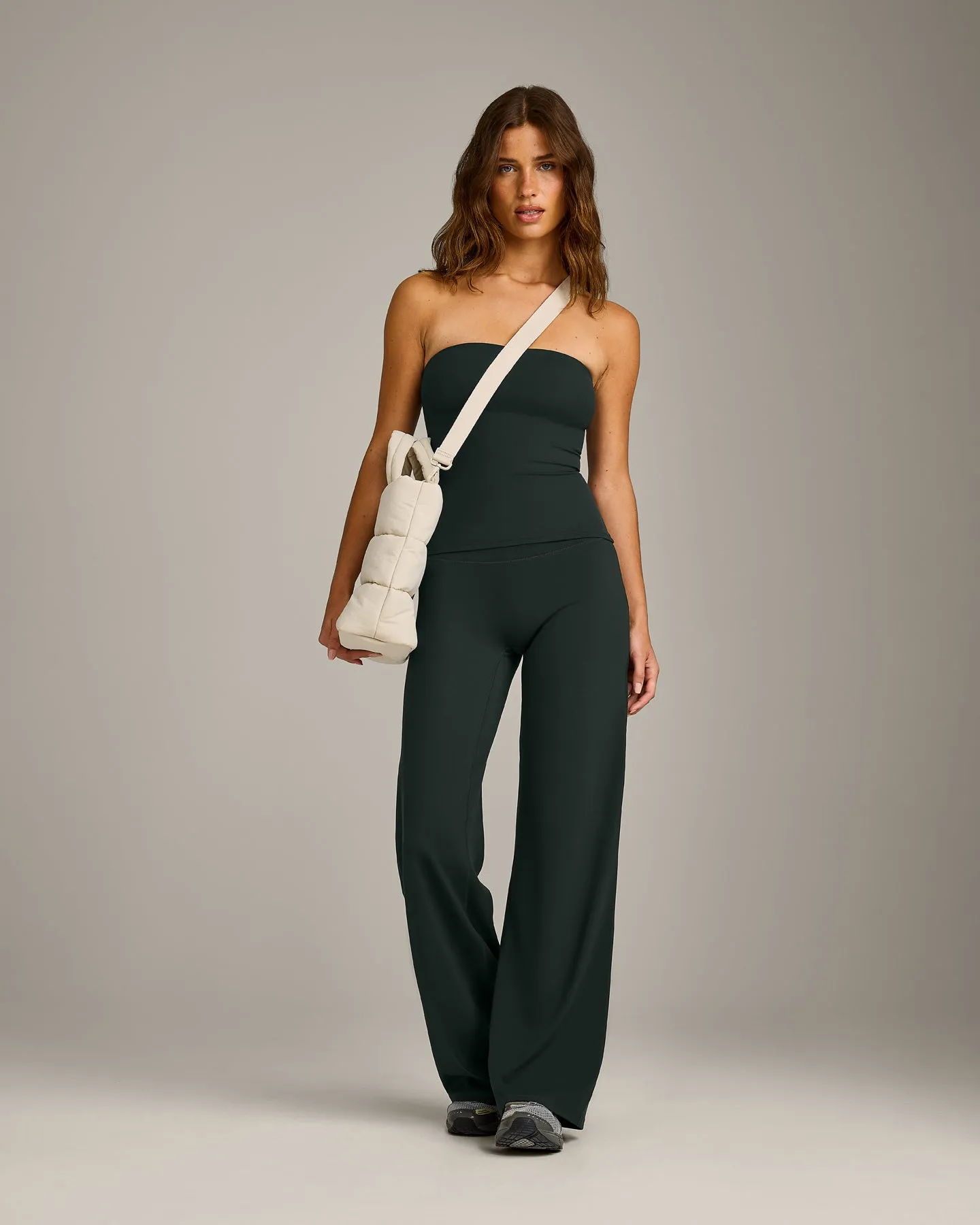 SoftMotion™ Bandeau Vest with Built in Bra Shelf with Grey Logo | Emerald Noir sold by Oner Active product image thumbnail 3