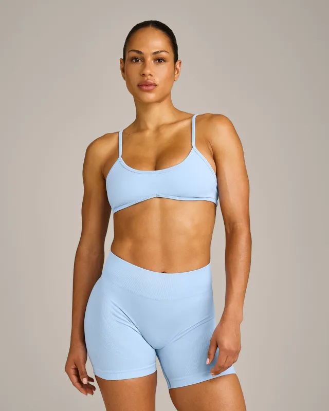 EnhanceLift™ Seamless Minimal Bralette with Grey Logo | Powdered Blue made by Oner Active