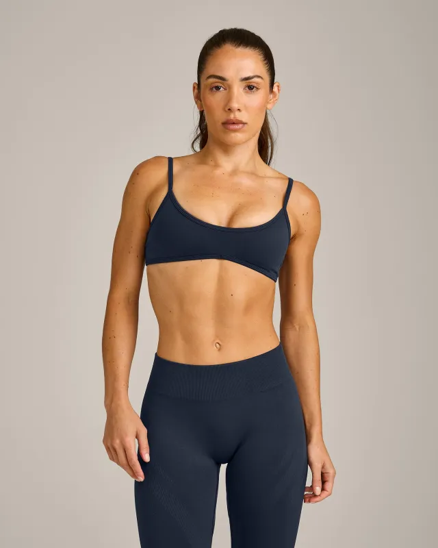 EnhanceLift™ Seamless Minimal Bralette with Grey Logo | True Blue made by Oner Active