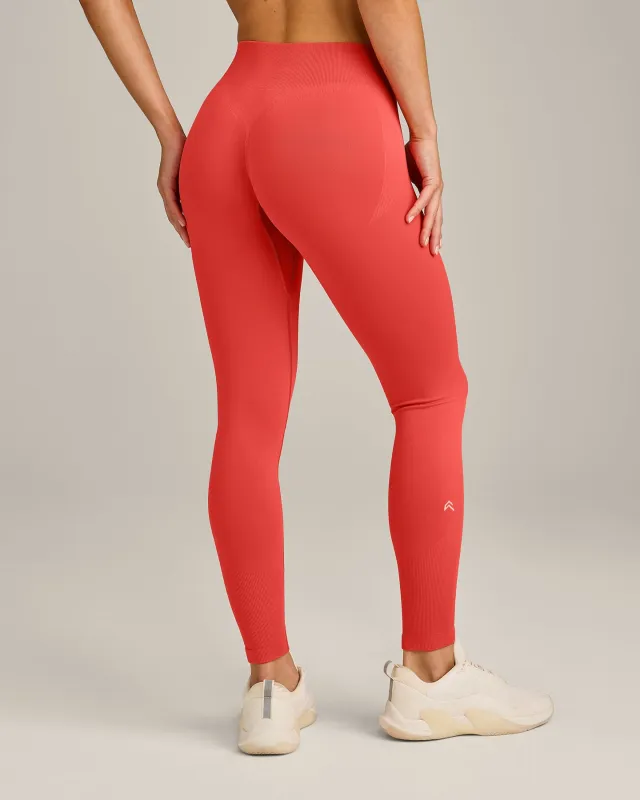 EnhanceLift™ Seamless Leggings with Grey Logo | Dark Charged Coral made by Oner Active