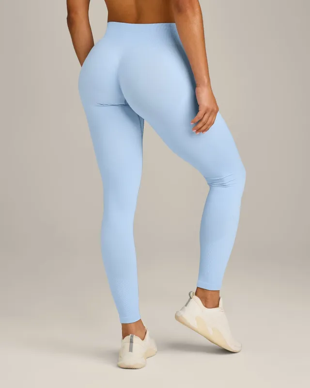 EnhanceLift™ Seamless Leggings with Grey Logo | Powdered Blue made by Oner Active