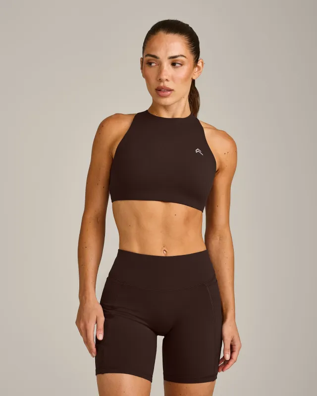 EasyLift™ High Neck Sports Bra | 70% Cocoa made by Oner Active