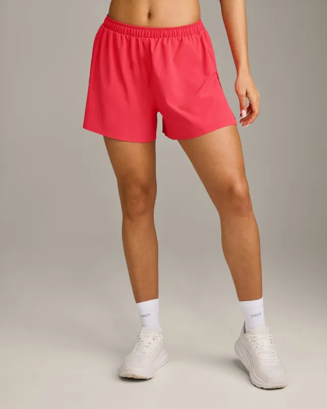 AirMove™ Lined Shorts 4" with Pocket and Reflective Logo | Charged Pink made by Oner Active