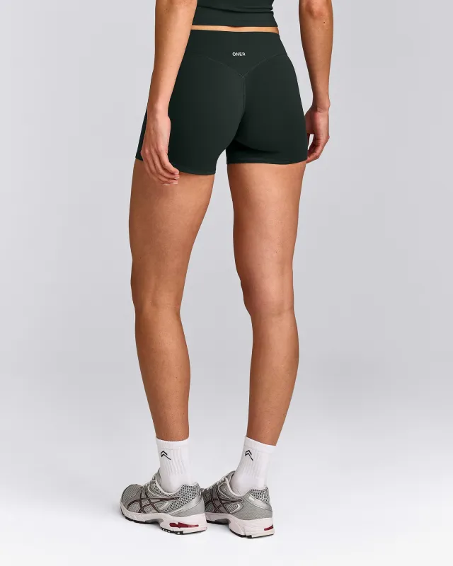 SoftMotion™ Mid Rise Micro Shorts 4" | Emerald Noir made by Oner Active