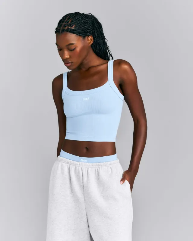 Seamless Scoop Neck Tank Top | Mist Blue made by Oner Active