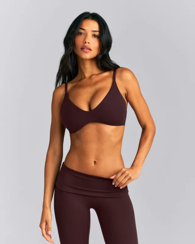 SoftMotion™ Strappy Scoop Bralette | Plum Brown made by Oner Active