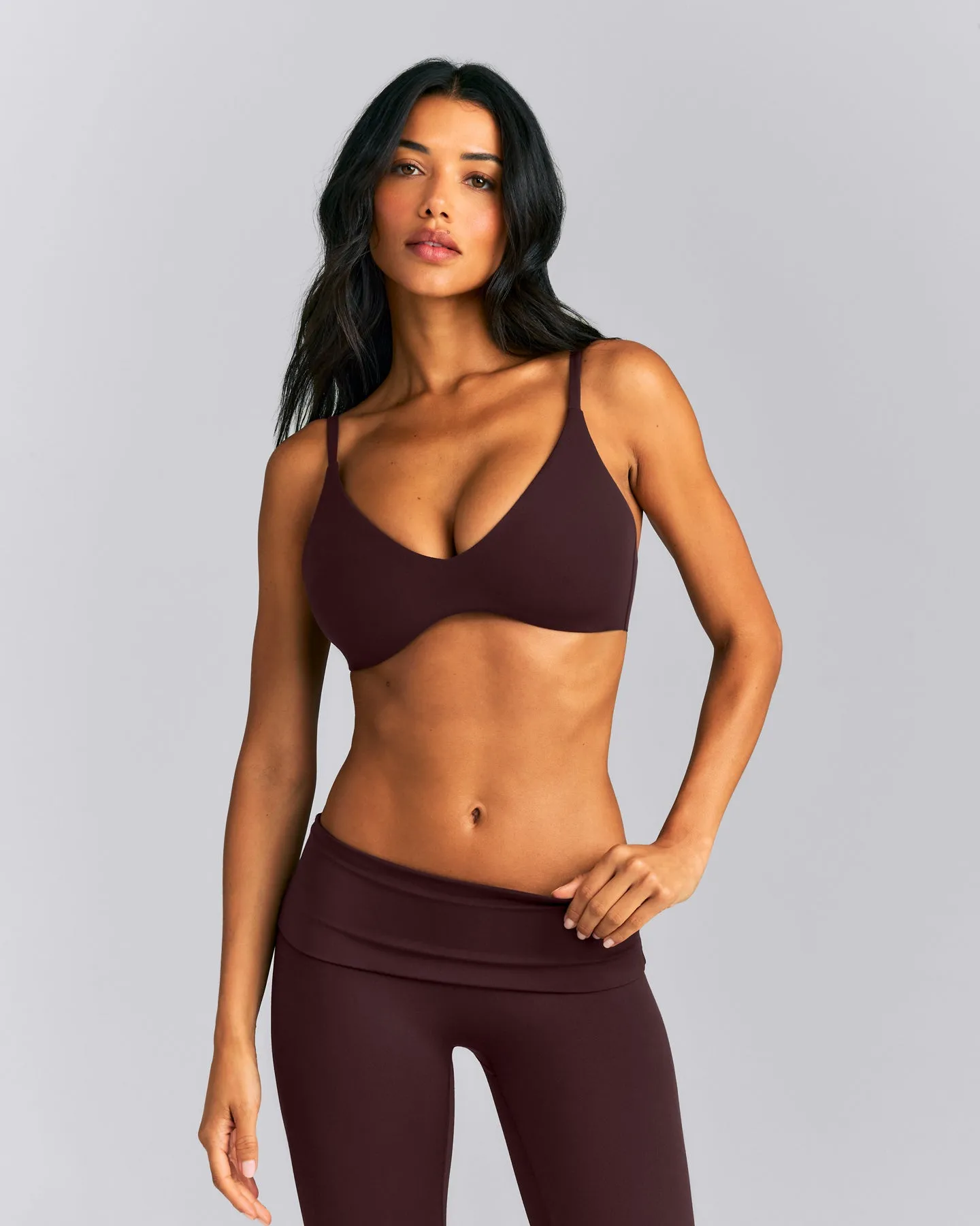 SoftMotion™ Strappy Scoop Bralette | Plum Brown sold by Oner Active