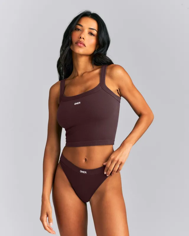 Seamless Scoop Neck Tank Top | Plum Brown made by Oner Active