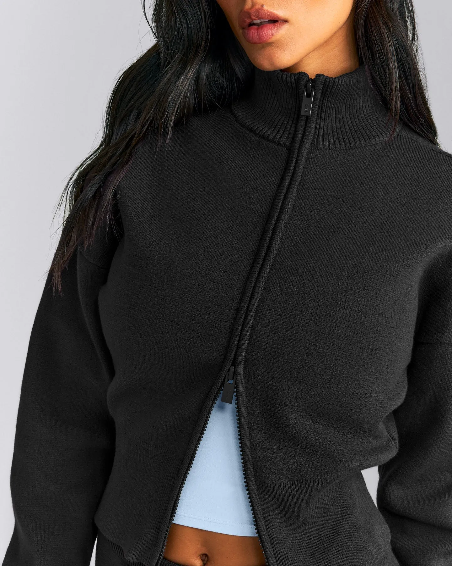Mid Weight Cotton Knit Cardigan | Black sold by Oner Active product image thumbnail 4