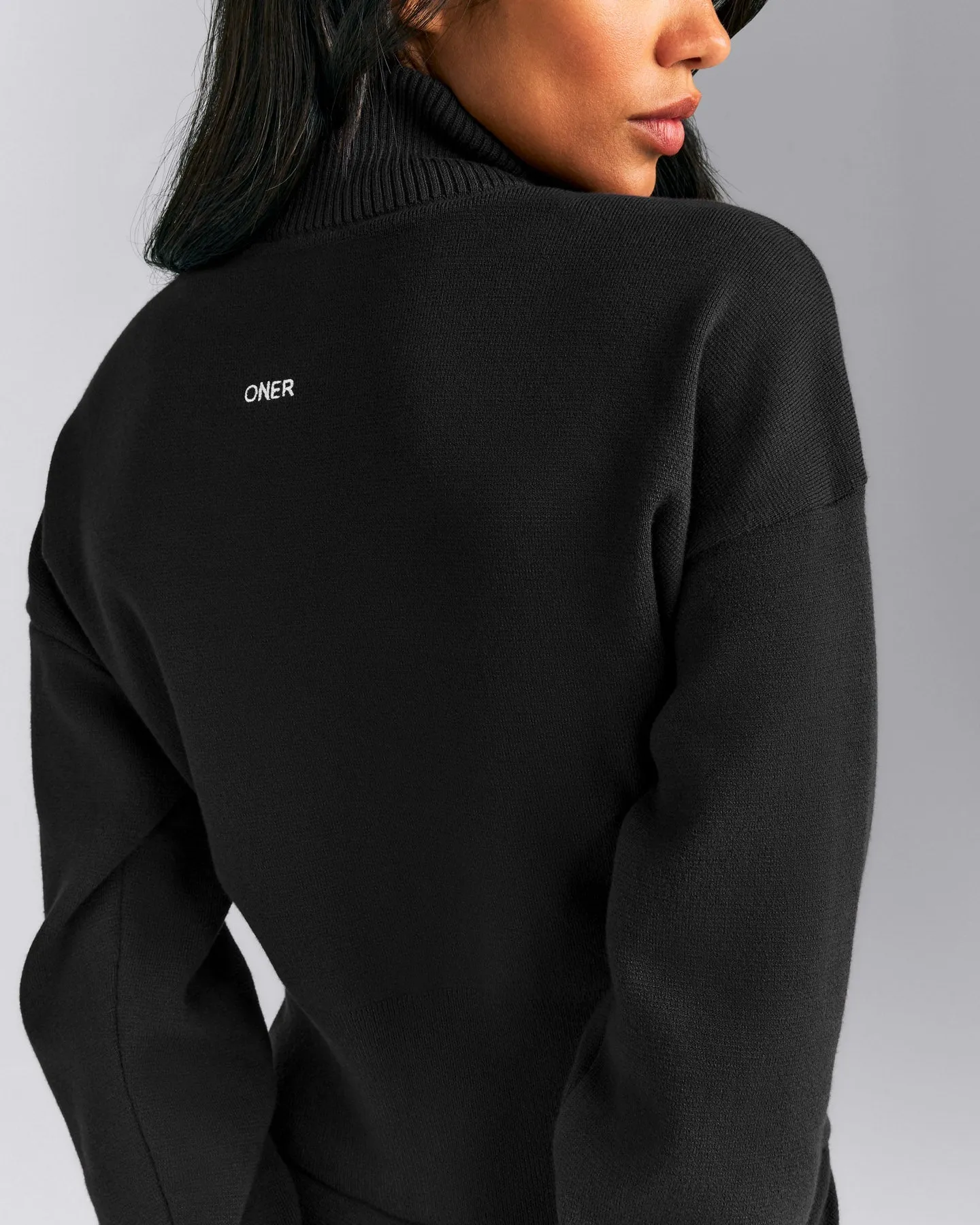 Mid Weight Cotton Knit Cardigan | Black sold by Oner Active product image thumbnail 5