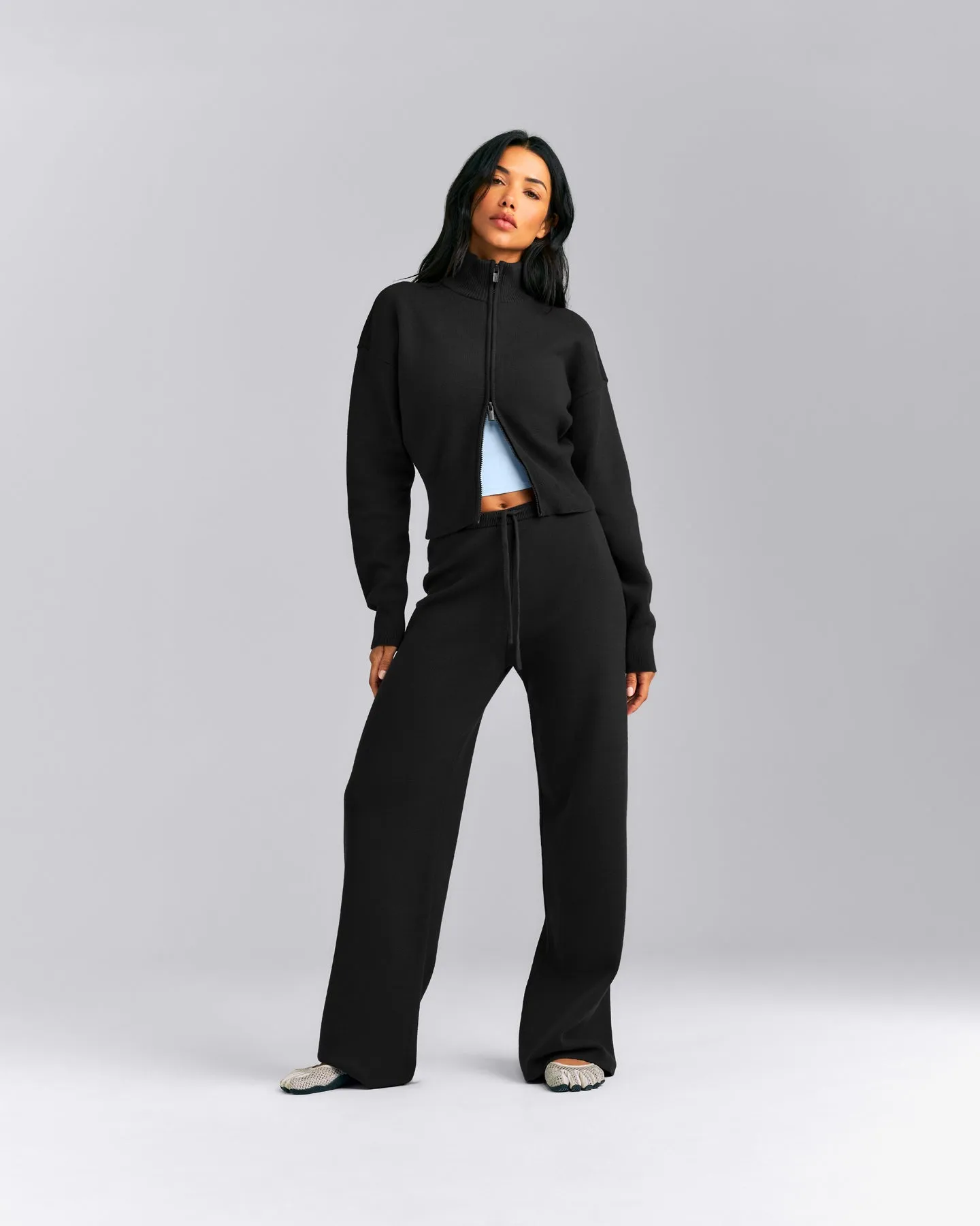 Mid Weight Cotton Knit Cardigan | Black sold by Oner Active product image thumbnail 3