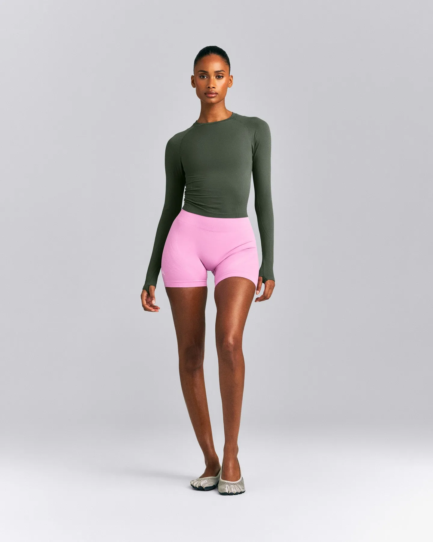 Oner Seamless Fitted Long Sleeve Top | Dark Khaki sold by Oner Active product image thumbnail 3