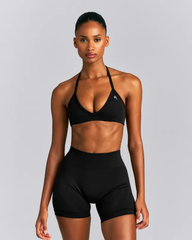 EnhanceLift™ Seamless Minimal Halter Neck Bralette | Black made by Oner Active