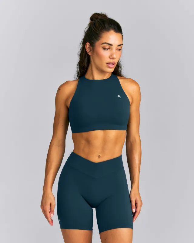 EasyLift™ High Neck Sports Bra | Dark Oil Blue made by Oner Active