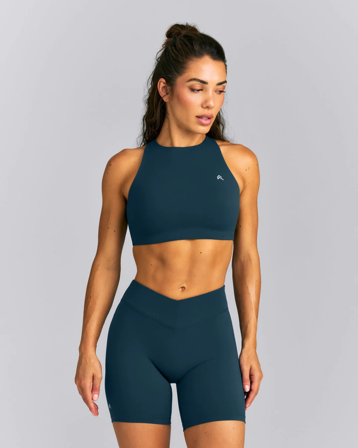 EasyLift™ High Neck Sports Bra | Dark Oil Blue sold by Oner Active