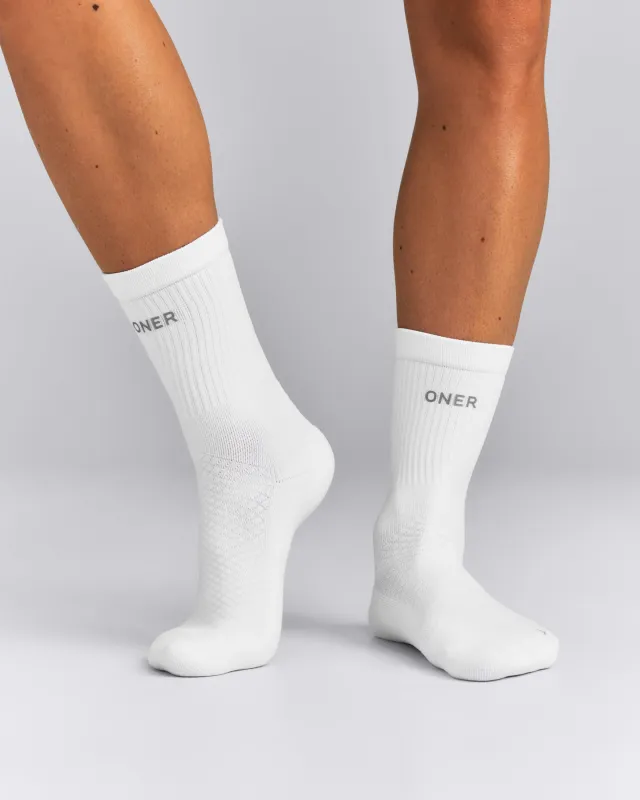Performance Long Crew Socks 1 Pack | White made by Oner Active