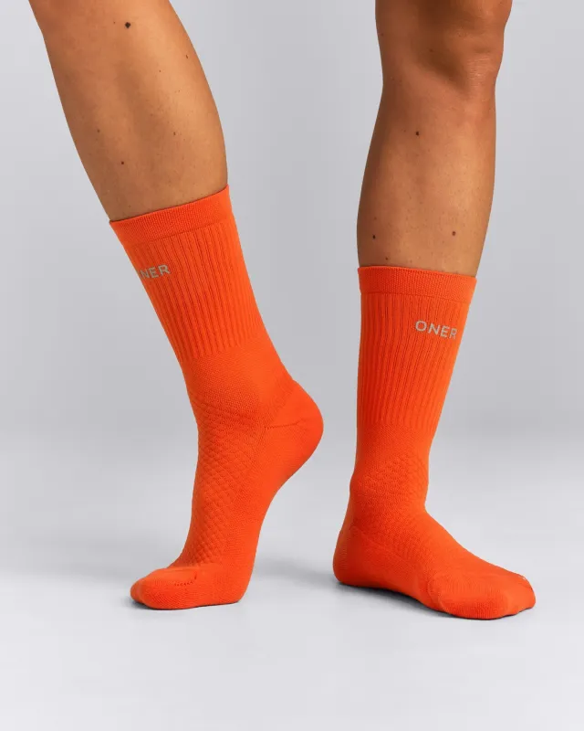 Performance Long Crew Socks 1 Pack | Energy Orange made by Oner Active