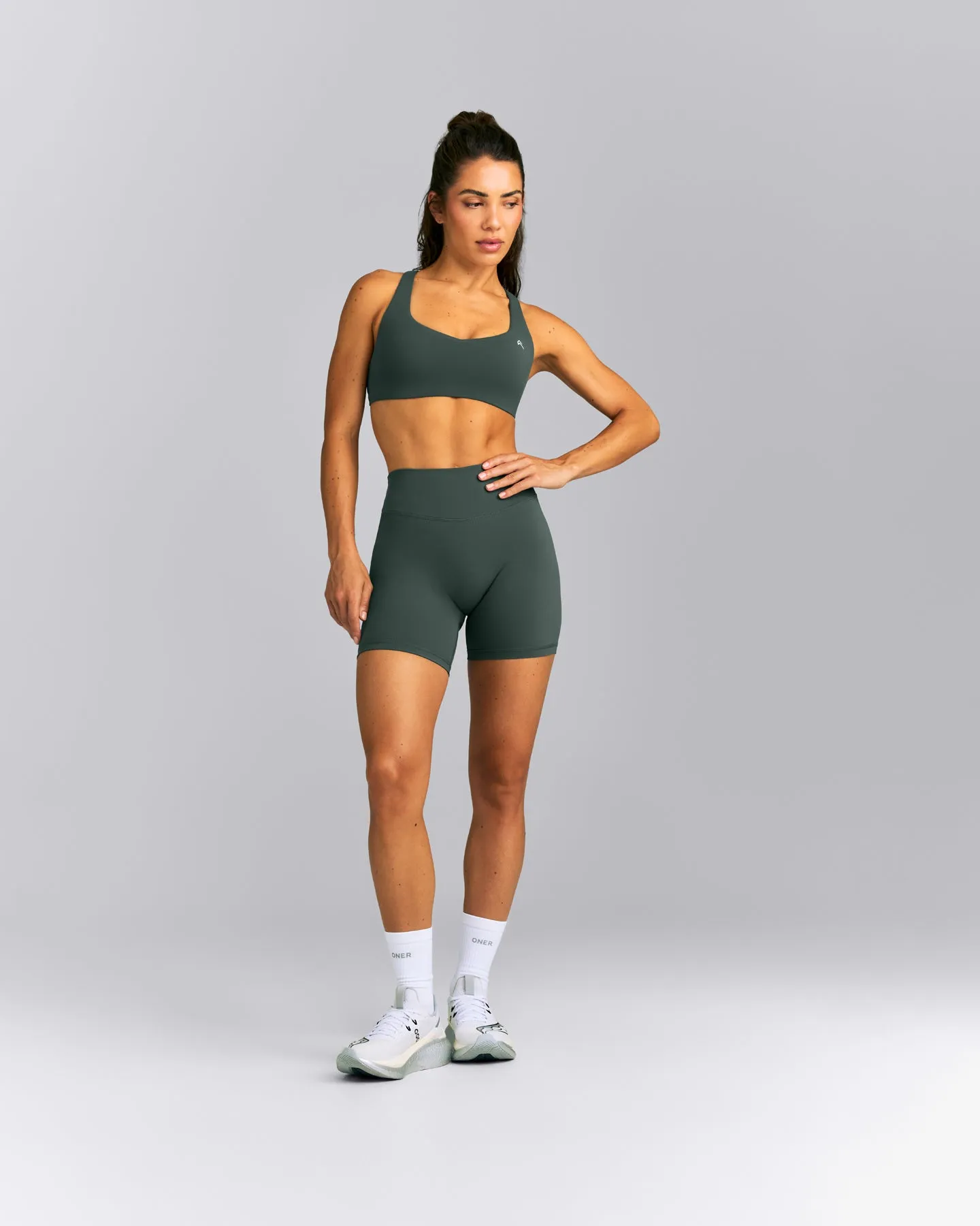 UnifiedMove™ High Waist Shorts 6" | Shadow Green sold by Oner Active product image thumbnail 3