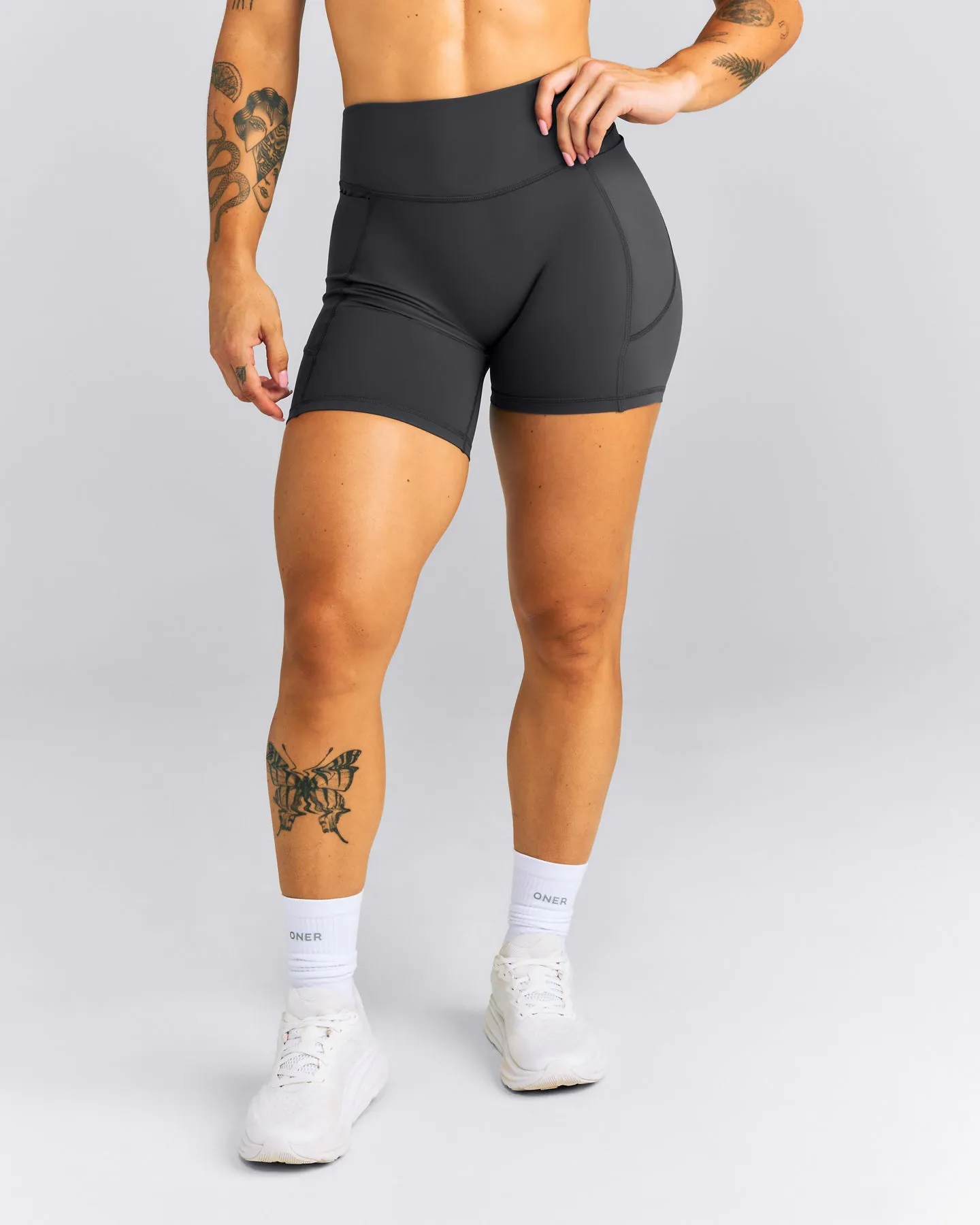 UnifiedMove™ High Waisted Pocket Shorts with Bonding | Coal sold by Oner Active product image thumbnail 2