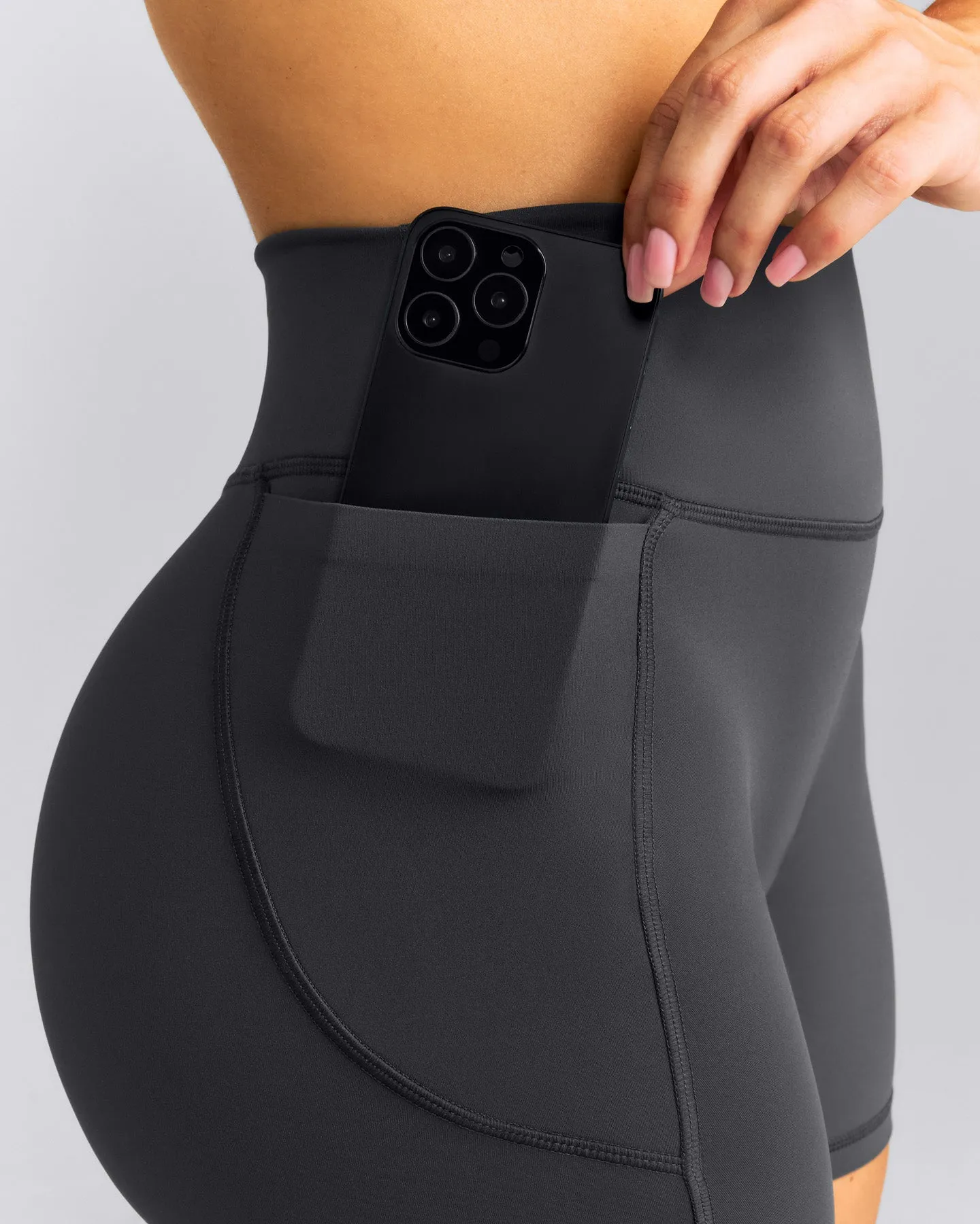 UnifiedMove™ High Waisted Pocket Shorts with Bonding | Coal sold by Oner Active product image thumbnail 4