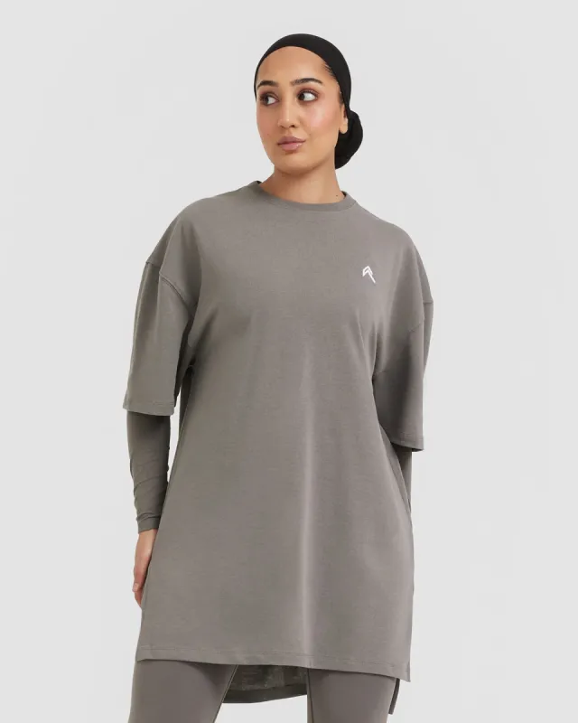 Classic Oversized Longline T-Shirt | Ash Grey sold by Oner Active