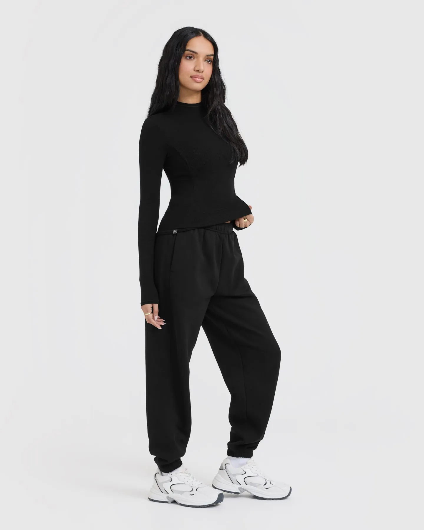 Mellow Rib Mock Neck Long Sleeve Top | Black sold by Oner Active product image thumbnail 3