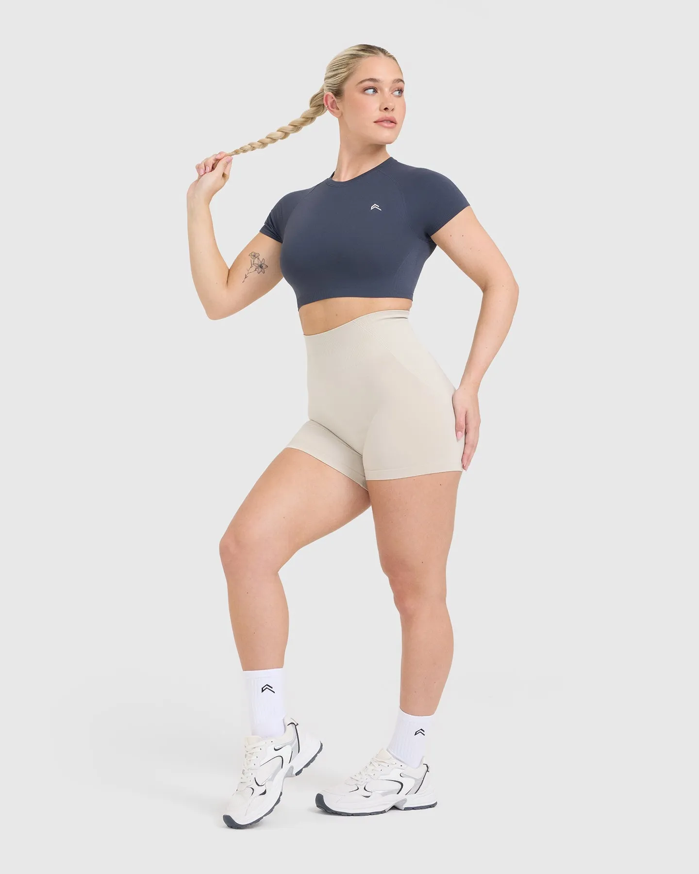 Go To Seamless Fitted Crop Top | True Blue sold by Oner Active product image thumbnail 3