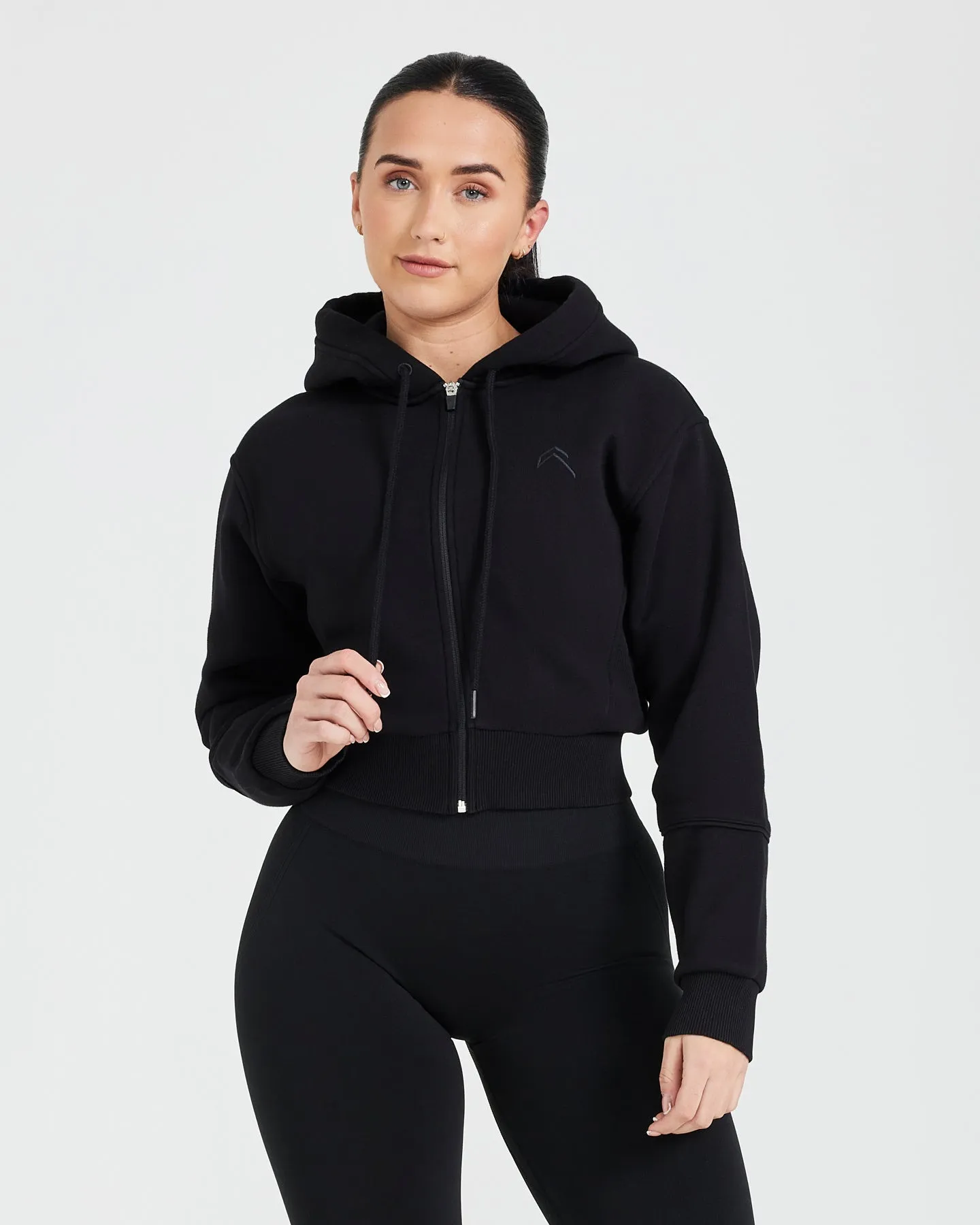 【YOURNUS】Love One Crop Hood Zip-Up W548 Rebel Crop Zip up Hoodie