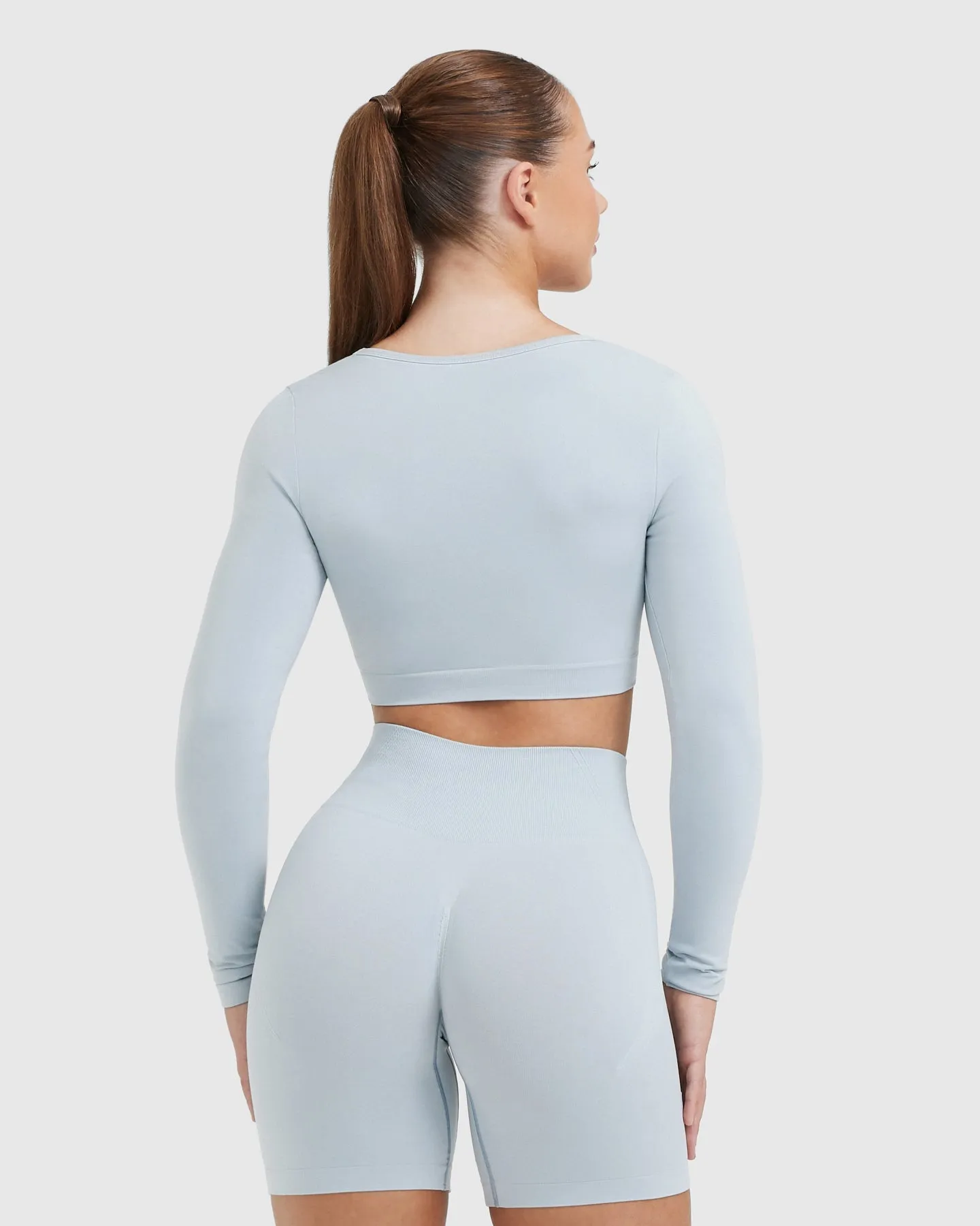 Effortless Square Neck Crop Long Sleeve Top | Ice Blue sold by Oner Active product image thumbnail 2