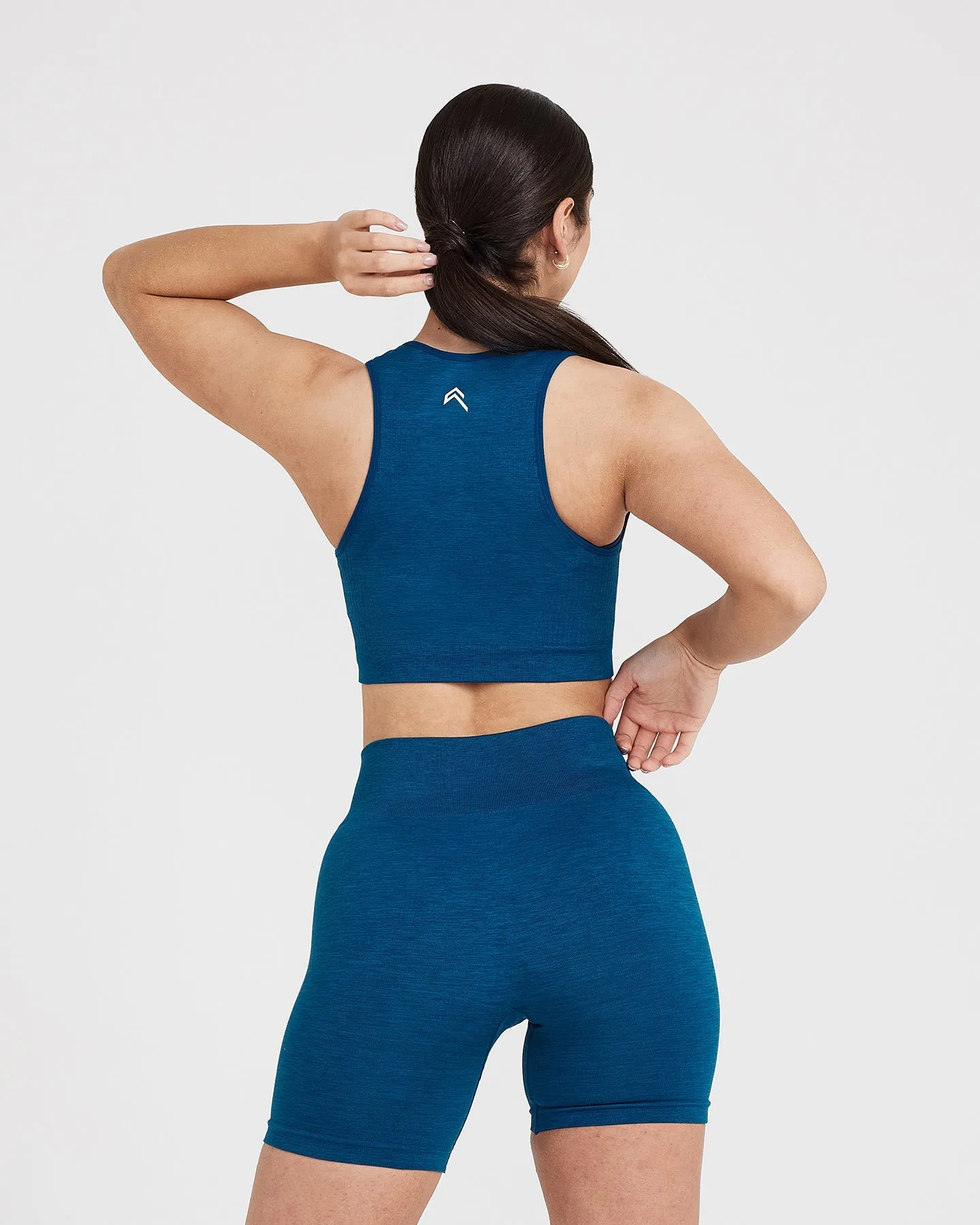 Classic Seamless 2.0 Crop Top | Petrol Blue Marl sold by Oner Active product image thumbnail 3