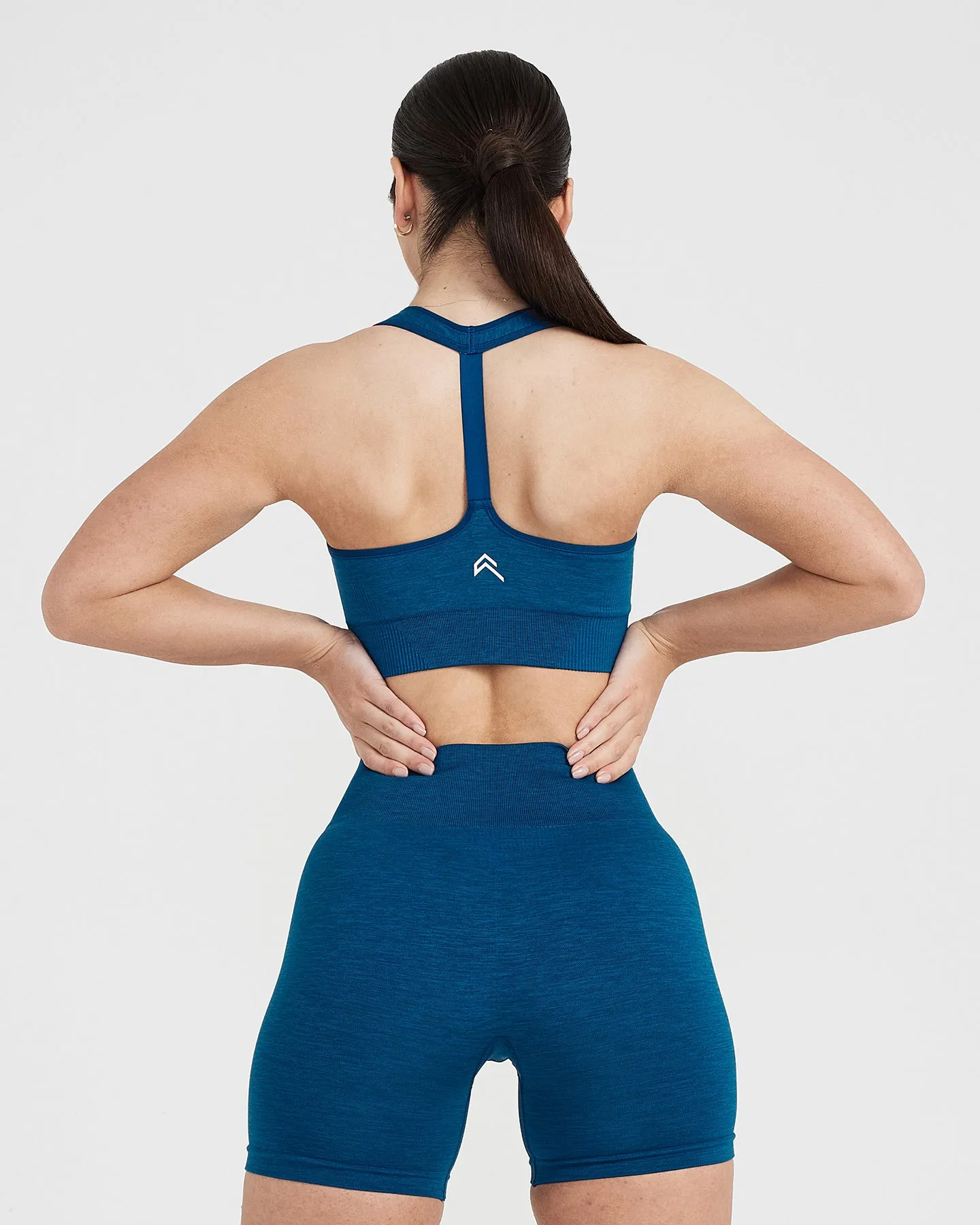 Classic Seamless 2.0 V-Neck Bralette | Petrol Blue Marl sold by Oner Active product image thumbnail 5