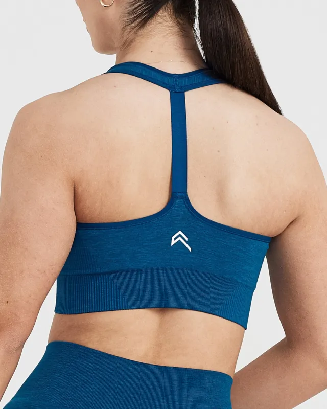 Classic Seamless 2.0 V-Neck Bralette | Petrol Blue Marl sold by Oner Active