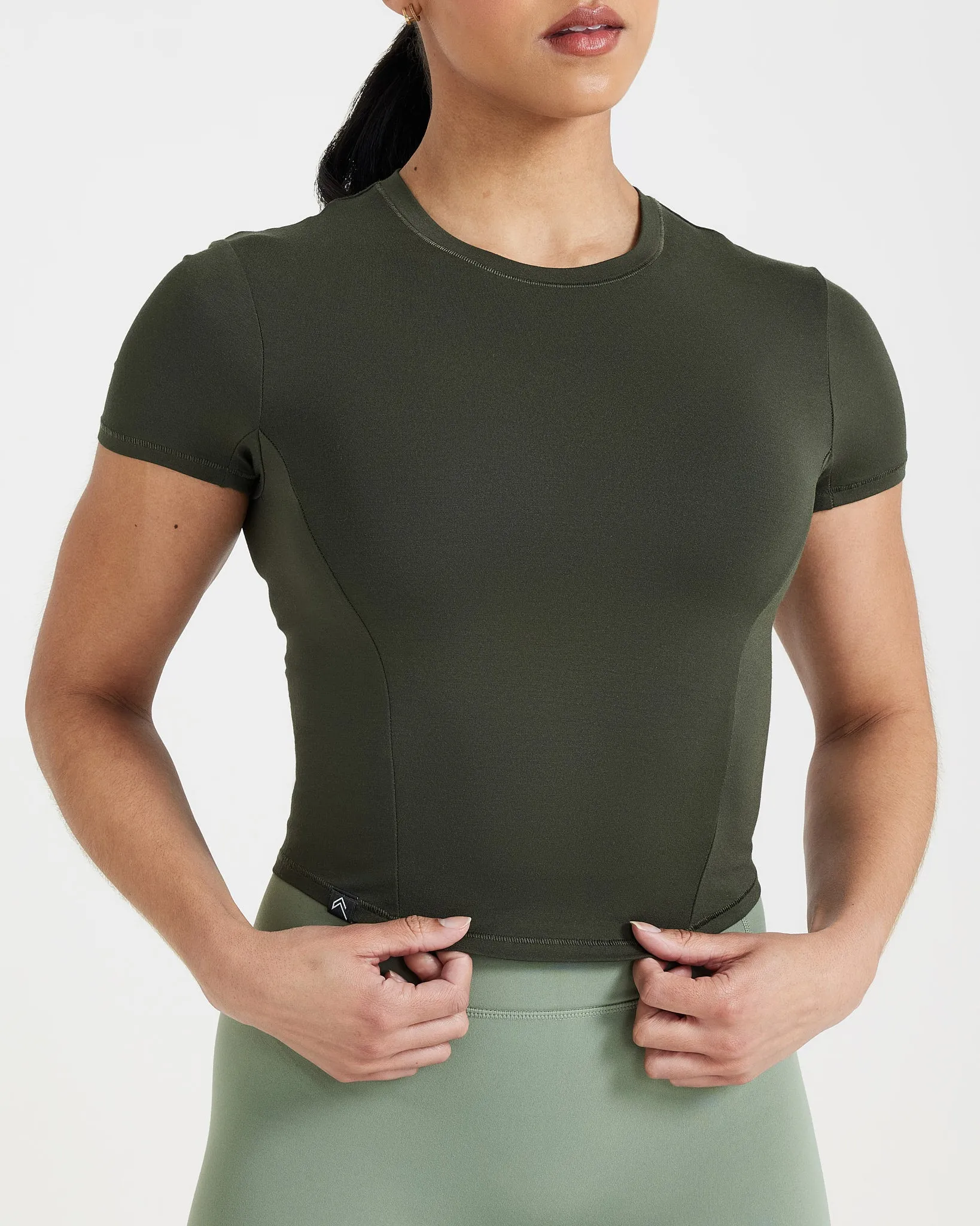 Mellow Soft Mid Short Sleeve T-Shirt | Khaki sold by Oner Active product image thumbnail 4