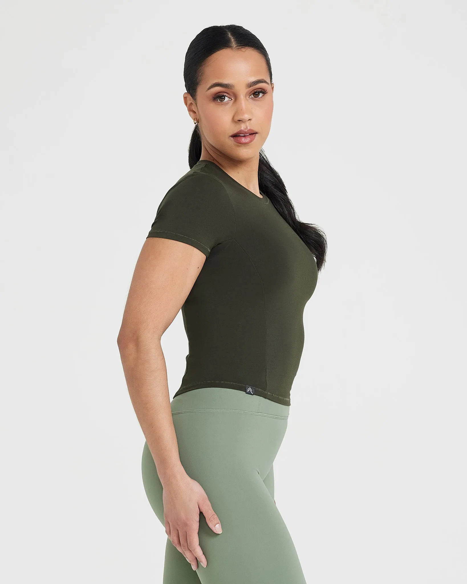 Mellow Soft Mid Short Sleeve T-Shirt | Khaki sold by Oner Active product image thumbnail 3