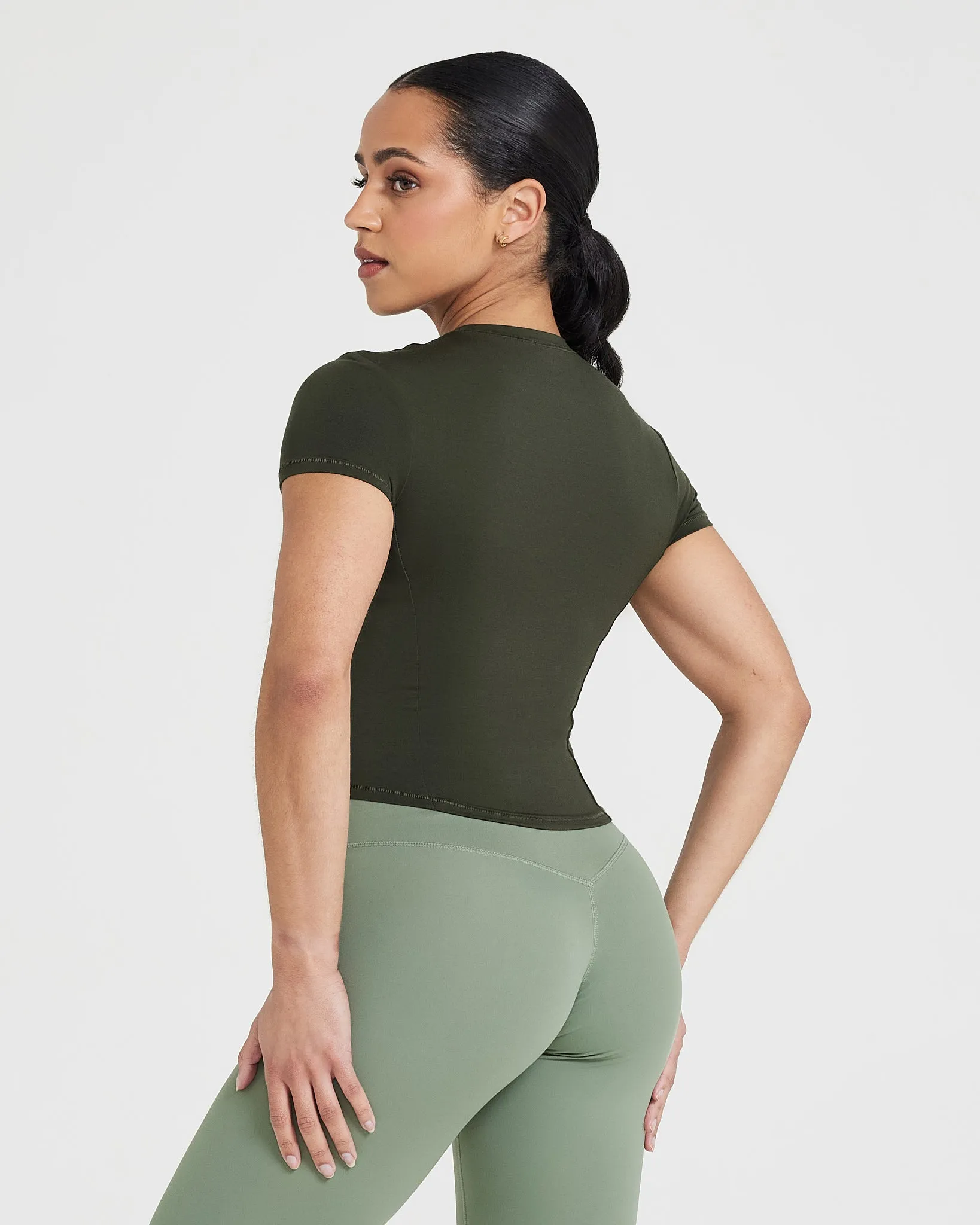 Mellow Soft Mid Short Sleeve T-Shirt | Khaki sold by Oner Active product image thumbnail 2