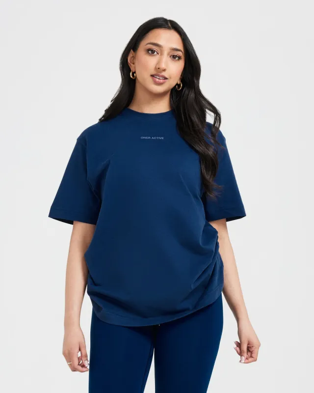 Classic Mirror Graphic Oversized T-Shirt | Washed Midnight sold by Oner Active