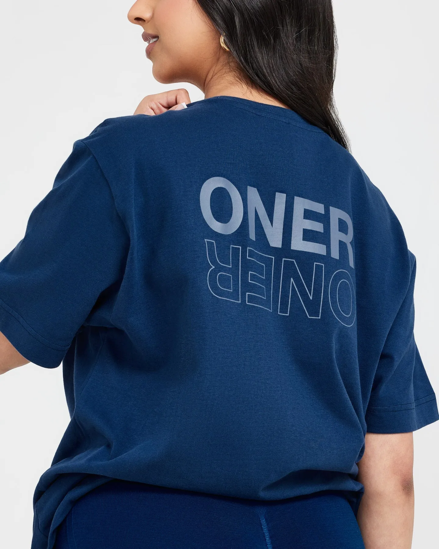 Classic Mirror Graphic Oversized T-Shirt | Washed Midnight sold by Oner Active product image thumbnail 5