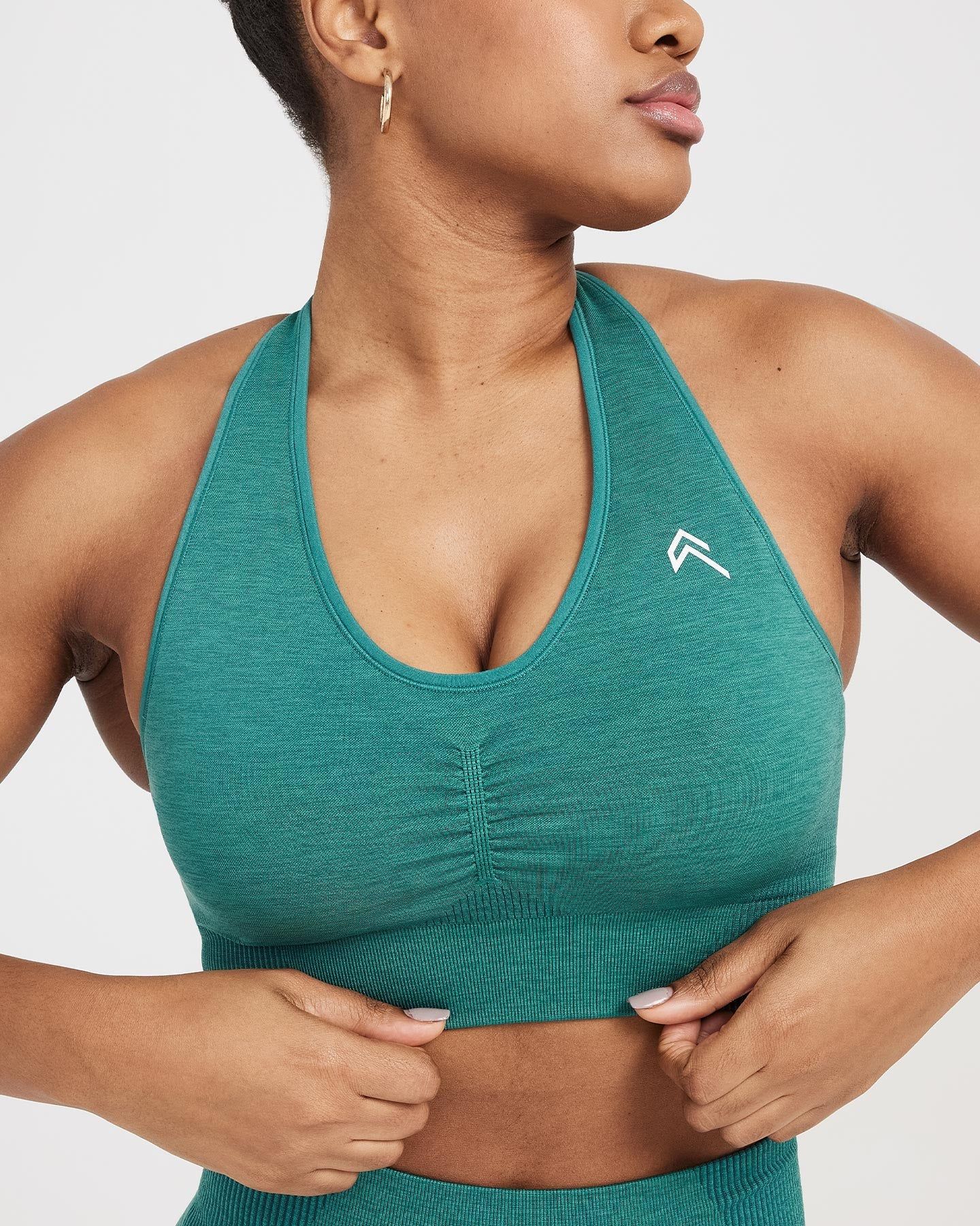 Classic Seamless 2.0 V-Neck Bralette | Mineral Green Marl sold by Oner Active product image thumbnail 4