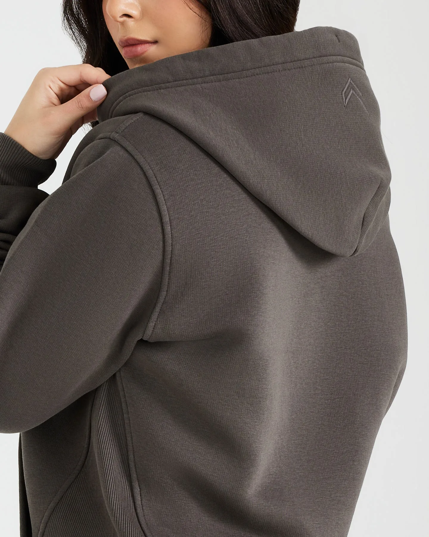 Classic Lounge Oversized Zip Through Hoodie | Deep Taupe sold by Oner Active product image thumbnail 5