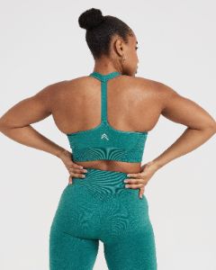 Classic Seamless 2.0 V-Neck Bralette | Mineral Green Marl sold by Oner Active