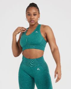 Classic Seamless 2.0 V-Neck Bralette | Mineral Green Marl sold by Oner Active