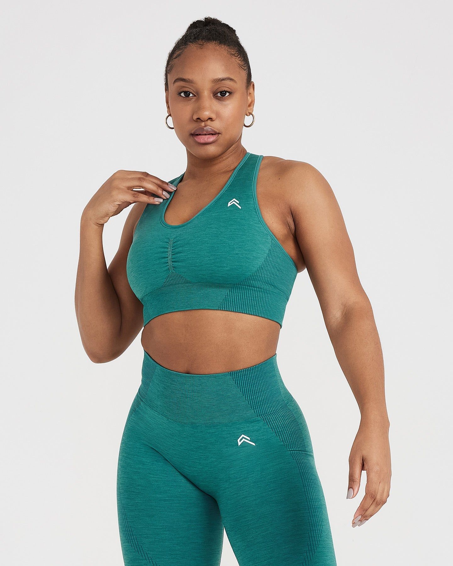 Classic Seamless 2.0 V-Neck Bralette | Mineral Green Marl sold by Oner Active product image thumbnail 3