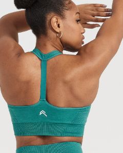 Classic Seamless 2.0 V-Neck Bralette | Mineral Green Marl sold by Oner Active