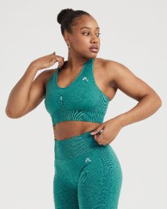 Classic Seamless 2.0 V-Neck Bralette | Mineral Green Marl sold by Oner Active