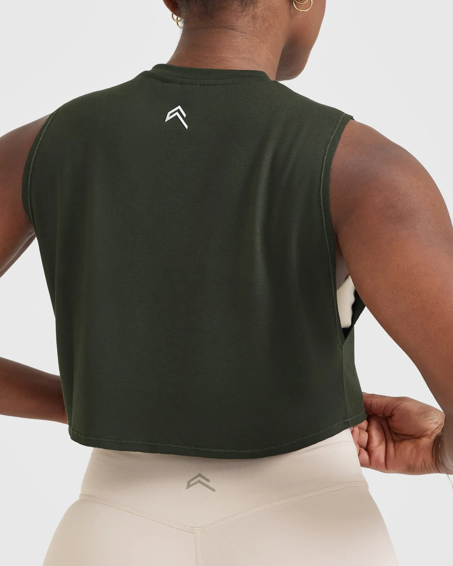 Go To Muscle Crop Vest | Khaki Green sold by Oner Active product image thumbnail 5